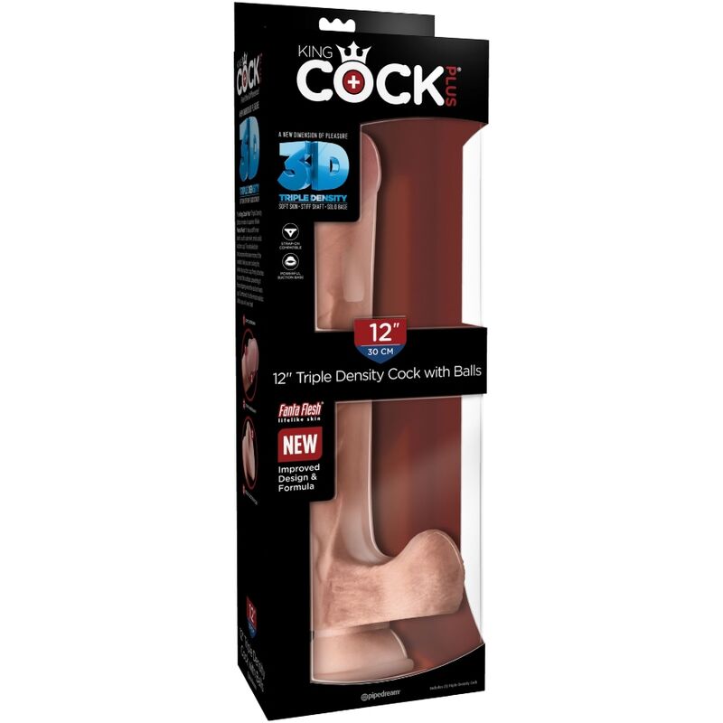 KING COCK - 3D REALISTIC PENIS WITH TESTICLES 24.8 CM NATURAL