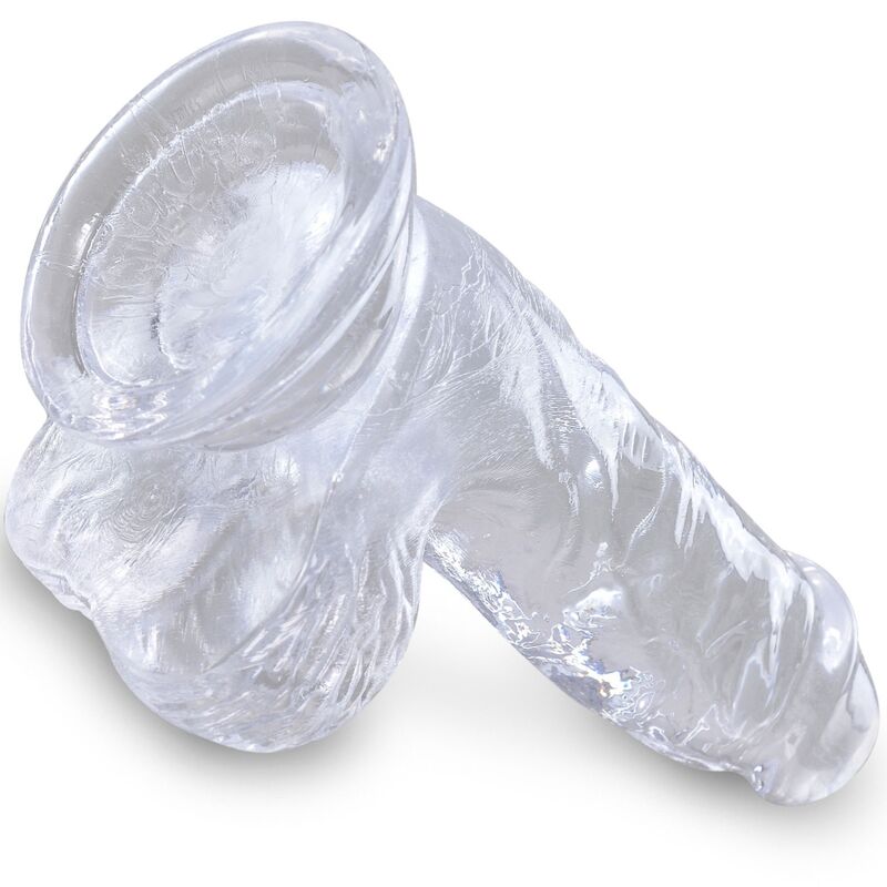 KING COCK - CLEAR REALISTIC PENIS WITH TESTICLES 10.1 CM TRANSPARENT