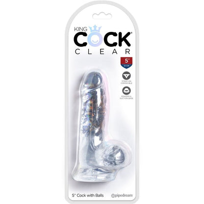 KING COCK - CLEAR REALISTIC PENIS WITH TESTICLES 10.1 CM TRANSPARENT