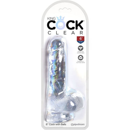 KING COCK - CLEAR REALISTIC PENIS WITH TESTICLES 13.5 CM TRANSPARENT