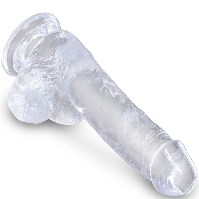 KING COCK - CLEAR REALISTIC PENIS WITH TESTICLES 13.5 CM TRANSPARENT