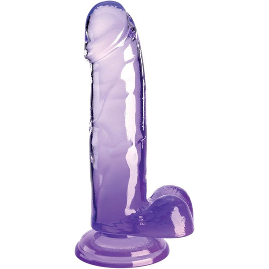 KING COCK - CLEAR REALISTIC PENIS WITH TESTICLES 15.2 CM PURPLE