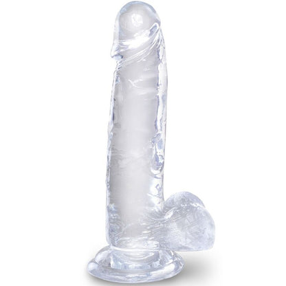 KING COCK - CLEAR REALISTIC PENIS WITH TESTICLES 15.2 CM TRANSPARENT