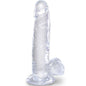 KING COCK - CLEAR REALISTIC PENIS WITH TESTICLES 15.2 CM TRANSPARENT