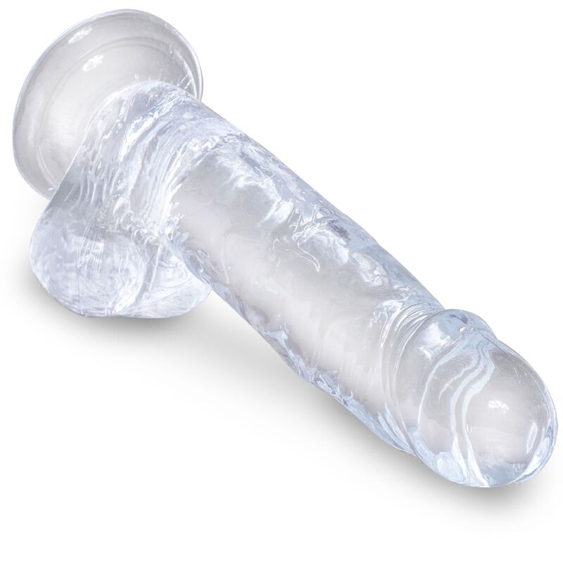 KING COCK - CLEAR REALISTIC PENIS WITH TESTICLES 15.2 CM TRANSPARENT