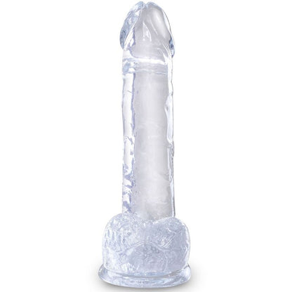 KING COCK - CLEAR REALISTIC PENIS WITH TESTICLES 15.2 CM TRANSPARENT