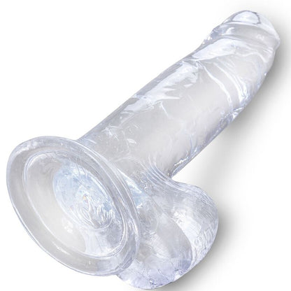 KING COCK - CLEAR REALISTIC PENIS WITH TESTICLES 15.2 CM TRANSPARENT