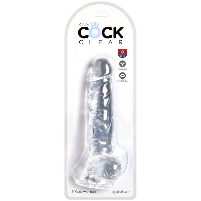 KING COCK - CLEAR REALISTIC PENIS WITH TESTICLES 16.5 CM TRANSPARENT