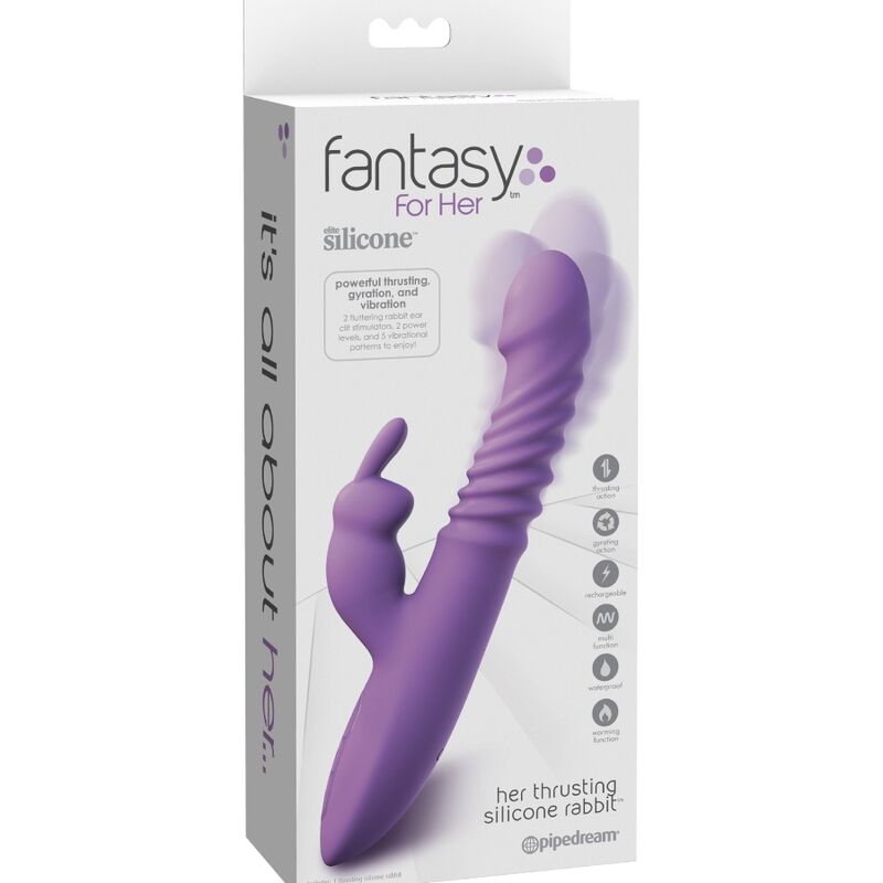 FANTASY FOR HER - RABBIT CLITORIS STIMULATOR WITH HEAT, OSCILLATION AND VIBRATION FUNCTION VIOLET