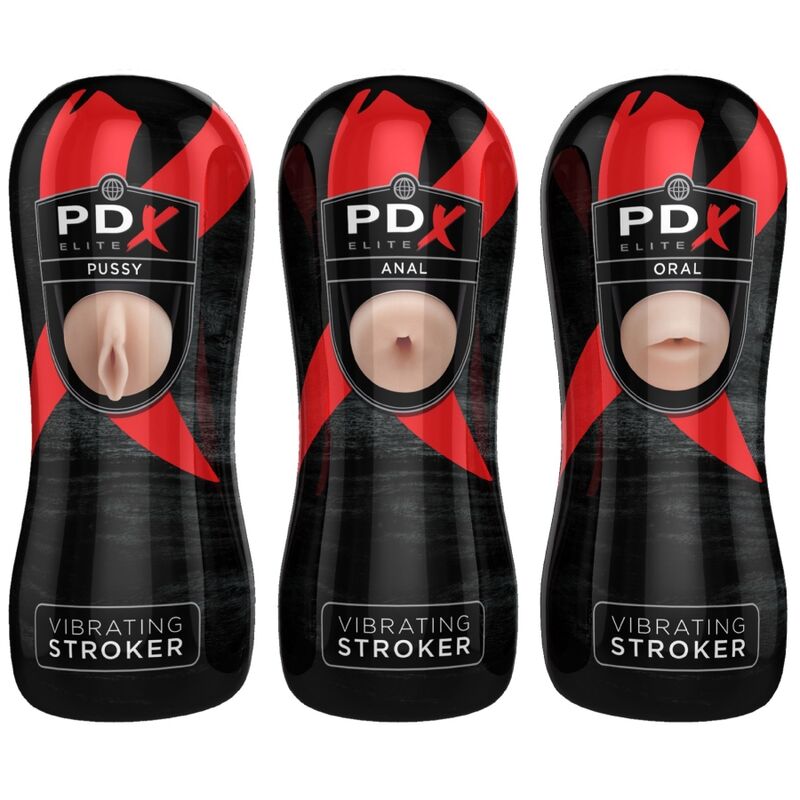 PDX ELITE - STROKER MASTURBATOR SET 12 UNITS: 6X VAGINA, 3X ANUS, 3X MOUTH