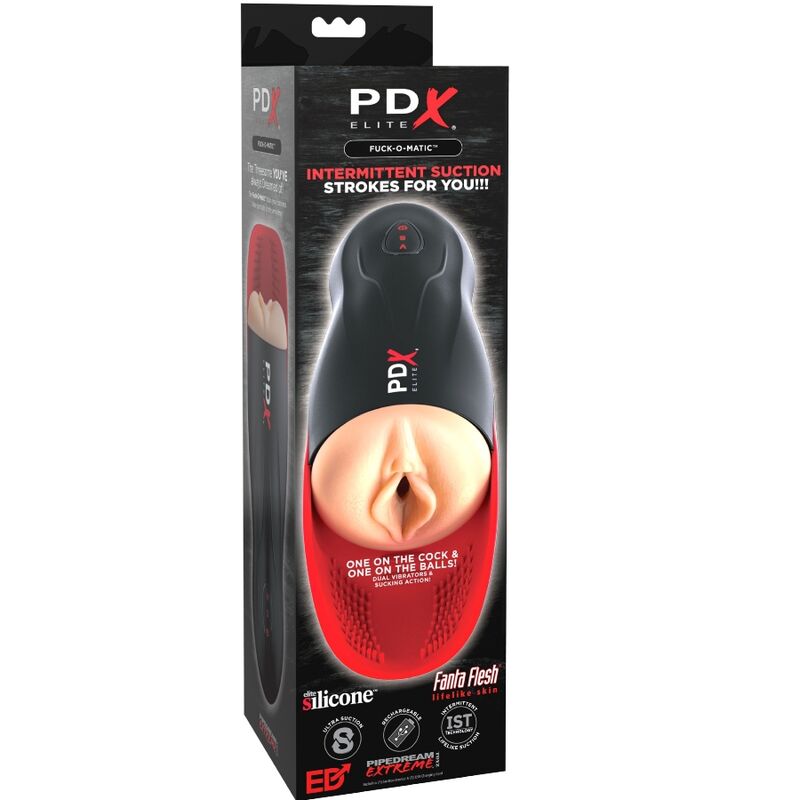 PDX ELITE - FUCK-O-MATIC VAGINA DOUBLE VIBRATION PENIS &amp; TESTICLES STROKER MASTURBATOR