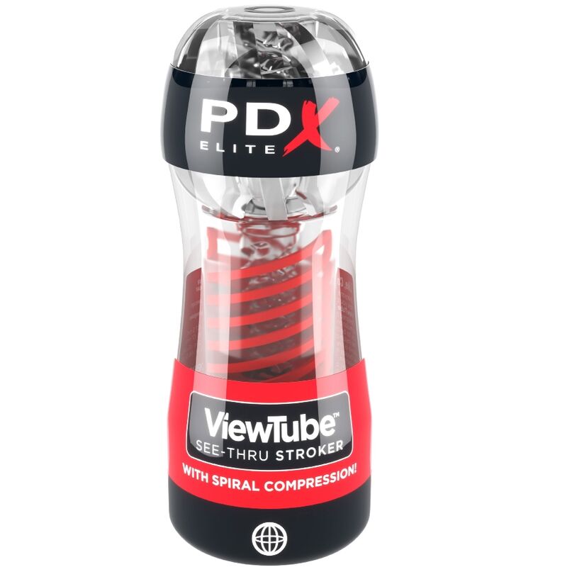 PDX ELITE - VIEWTUBE 2 SPIRAL COMPRESSION TRANSPARENT STROKER MASTURBATOR