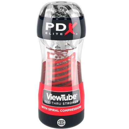 PDX ELITE - VIEWTUBE 2 SPIRAL COMPRESSION TRANSPARENT STROKER MASTURBATOR