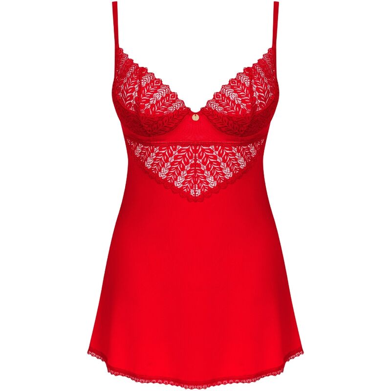 OBSESSIVE - INGRIDIA CHEMISE &amp; TANGA RED XS/S