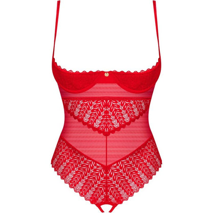 OBSESSIVE - INGRIDIA CROTCHLESS TEDDY RED XS/S