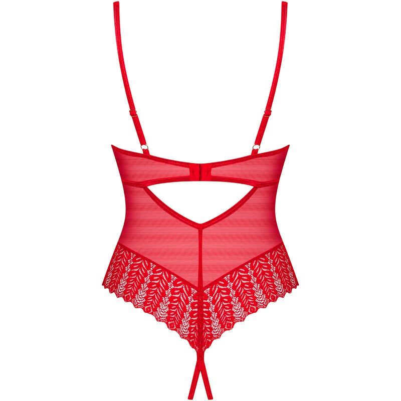 OBSESSIVE - INGRIDIA CROTCHLESS TEDDY RED XS/S