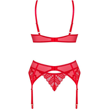 OBSESSIVE - INGRIDIA RED THREE-PIECE SET XS/S