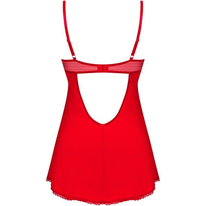 OBSESSIVE - INGRIDIA CHEMISE &amp; TANGA RED XS/S