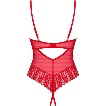 OBSESSIVE - INGRIDIA CROTCHLESS TEDDY RED XS/S