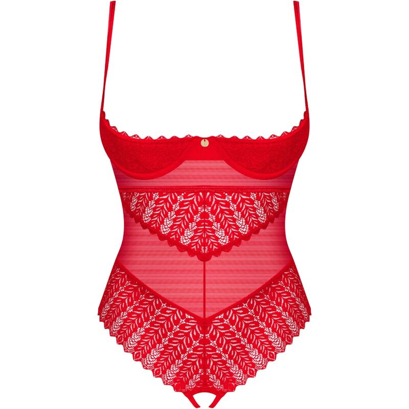 OBSESSIVE - INGRIDIA CROTCHLESS TEDDY RED XS/S