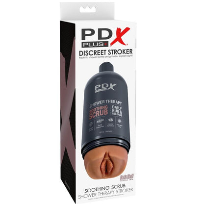 PDX PLUS - MASTURBADOR STROKER DISEÑO DISCRETO DE BOTE CHAMPU SOOTHING SCRUB CARAMELO