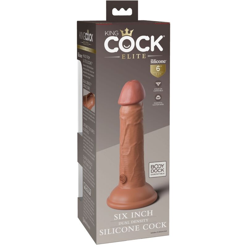 KING COCK - ELITE REALISTIC SILICONE DILDO 15.2 CM CANDY