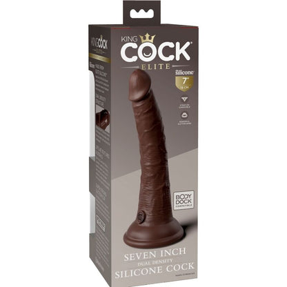 KING COCK - ELITE REALISTIC SILICONE DILDO 17.8 CM BROWN