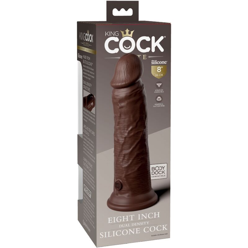 KING COCK - ELITE DILDO REALISTICO SILICONA 20.3 CM MARRON