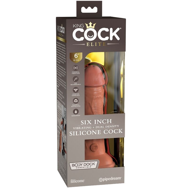 KING COCK - ELITE REALISTIC DILDO VIBRATOR &amp; SILICONE 15.2 CM CANDY