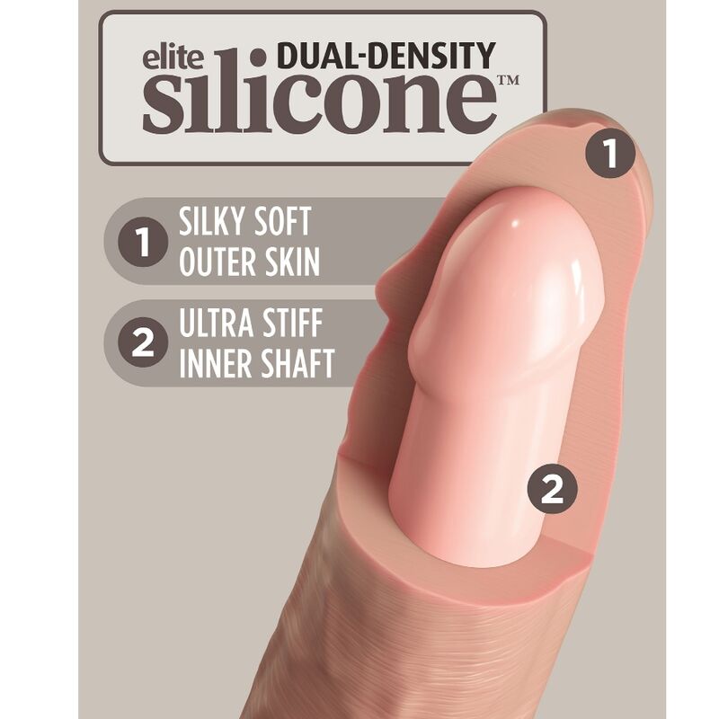 KING COCK - ELITE REALISTIC DILDO VIBRATOR &amp; SILICONE REMOTE CONTROL 17.8 CM