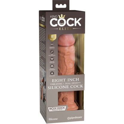 KING COCK - ELITE REALISTIC DILDO VIBRATOR &amp; SILICONE 20.3 CM CANDY