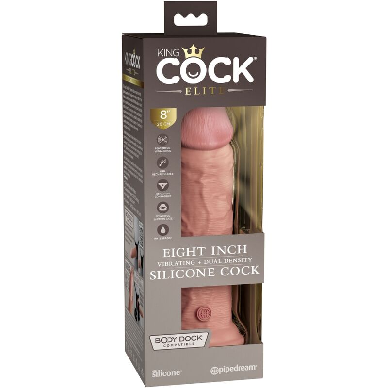 KING COCK - ELITE DILDO REALISTICO VIBRADOR & SILICONA 20.3 CM