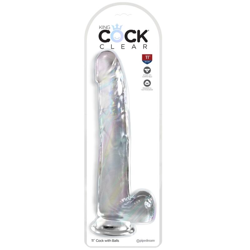 KING COCK - CLEAR DILDO WITH TESTICLES 24.8 CM TRANSPARENT