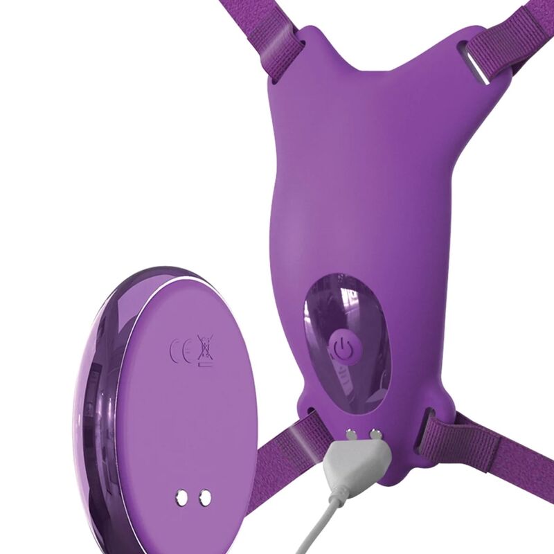 FANTASY FOR HER - VIBRATING BUTTERFLY HARNESS, RECHARGEABLE &amp; REMOTE CONTROL VIOLET