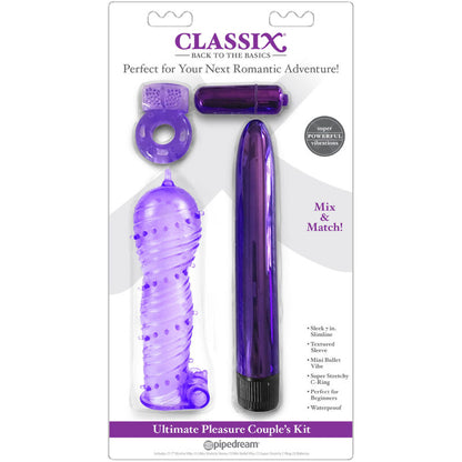 CLASSIX - KIT FOR COUPLES WITH RING, CASE AND PURPLE BULLETS