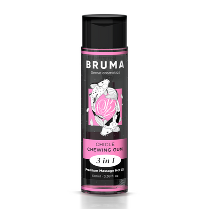 BRUMA - ACEITE DE MASAJE PREMIUM EFECTO CALOR SABOR CHICLE 3 EN 1 - 100 ML