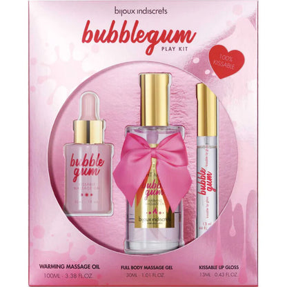 BIJOUX - INDISCRETS BUBBLEGUM PLAY KIT WITH OIL GEL &amp; LIP GLOSS