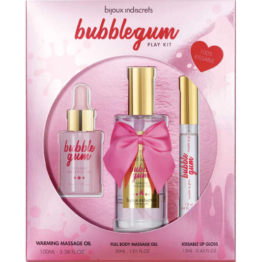 BIJOUX - INDISCRETS BUBBLEGUM PLAY KIT WITH OIL GEL &amp; LIP GLOSS