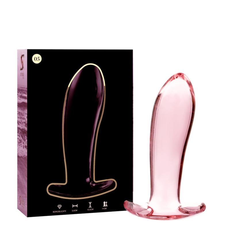 NEBULA SERIES BY IBIZA - MODEL 5 PLUG TRANSPARENT BOROSILICATE GLASS 12.5 CM -OR- 3.5 CM