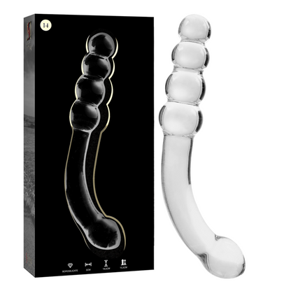 NEBULA SERIES BY IBIZA - MODELO 14 DILDO CRISTAL BOROSILICATO TRANSPARENTE 18.5 CM -O- 3 CM