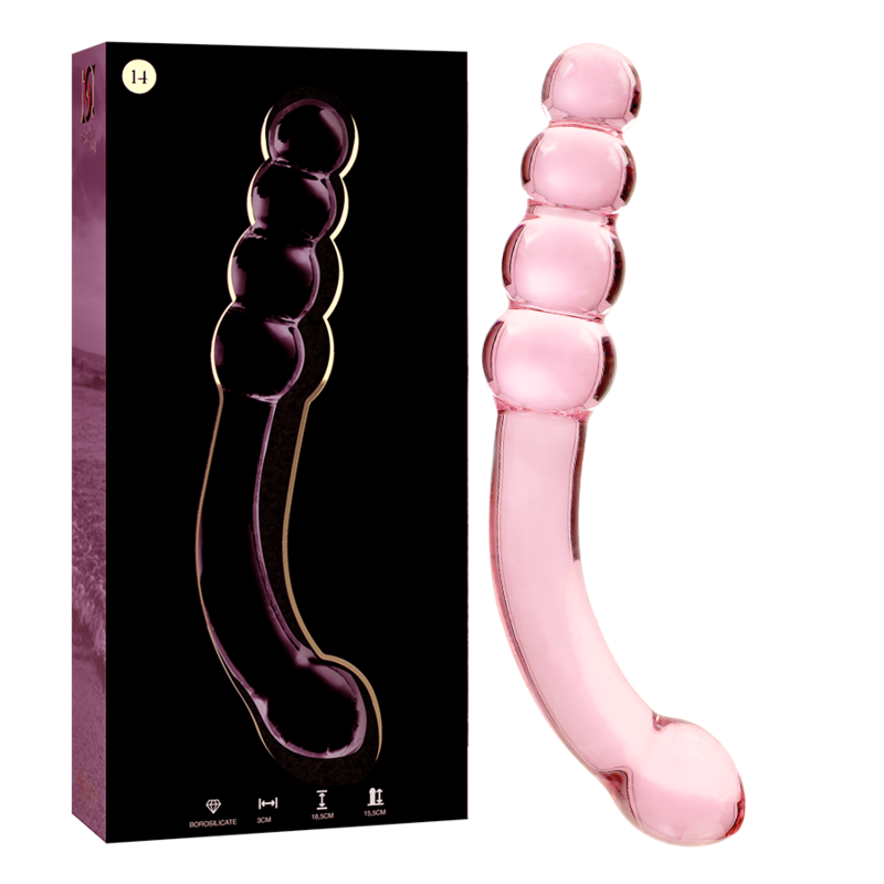 NEBULA SERIES BY IBIZA - MODEL 14 TRANSPARENT BOROSILICATE GLASS DILDO 18.5 CM -O- 3 CM