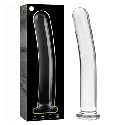 NEBULA SERIES BY IBIZA - MODEL 17 TRANSPARENT BOROSILICATE GLASS DILDO 18.5 CM -O- 3 CM