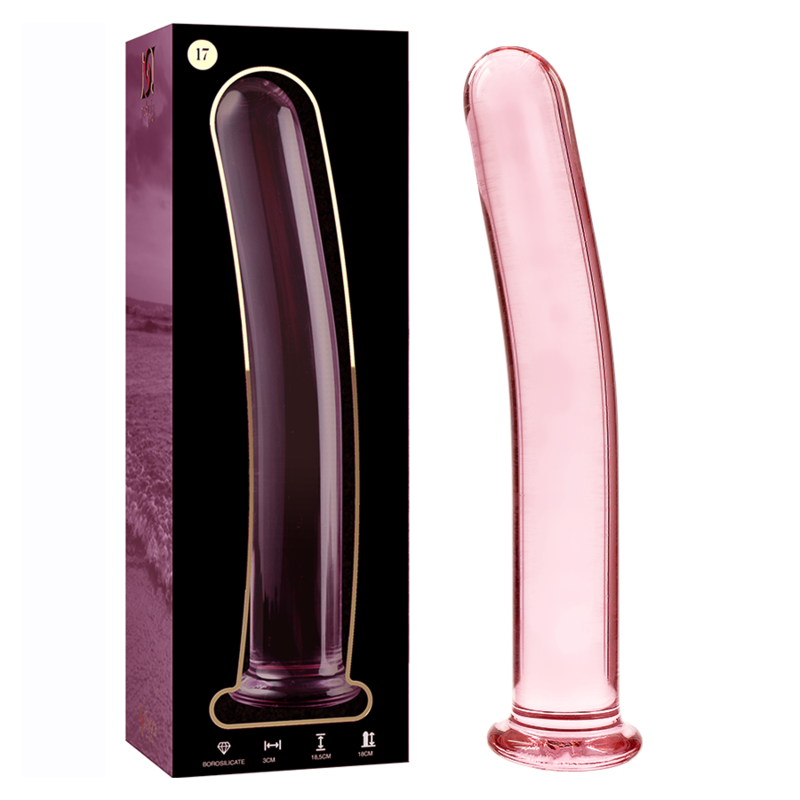 NEBULA SERIES BY IBIZA - MODEL 17 TRANSPARENT BOROSILICATE GLASS DILDO 18.5 CM -O- 3 CM