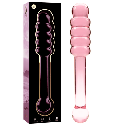 NEBULA SERIES BY IBIZA - MODEL 20 TRANSPARENT BOROSILICATE GLASS DILDO 20.5 CM -O- 3 CM