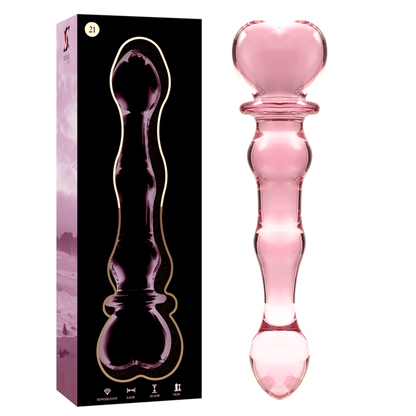 NEBULA SERIES BY IBIZA - MODEL 21 TRANSPARENT BOROSILICATE GLASS DILDO 20.5 CM -OR- 3.5 CM