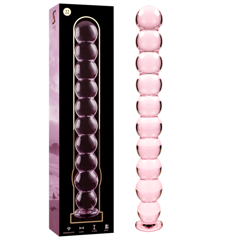 NEBULA SERIES BY IBIZA - MODEL 22 TRANSPARENT BOROSILICATE GLASS DILDO 21.5 CM -O- 2.5 CM