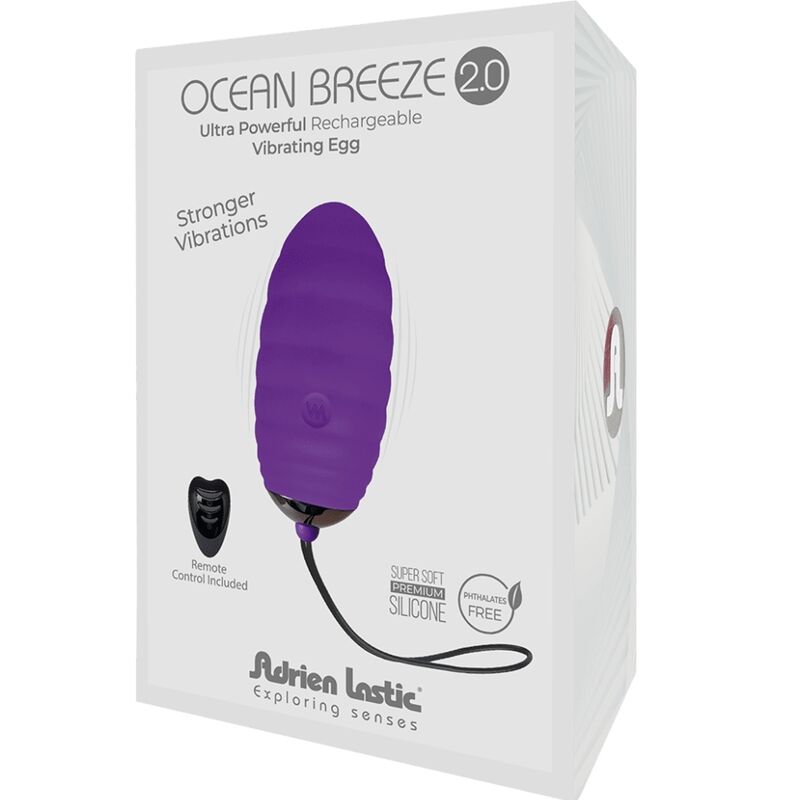 ADRIEN LASTIC - OCEAN BREEZE 2.0 RECHARGEABLE VIBRATING EGG REMOTE CONTROL VIOLET