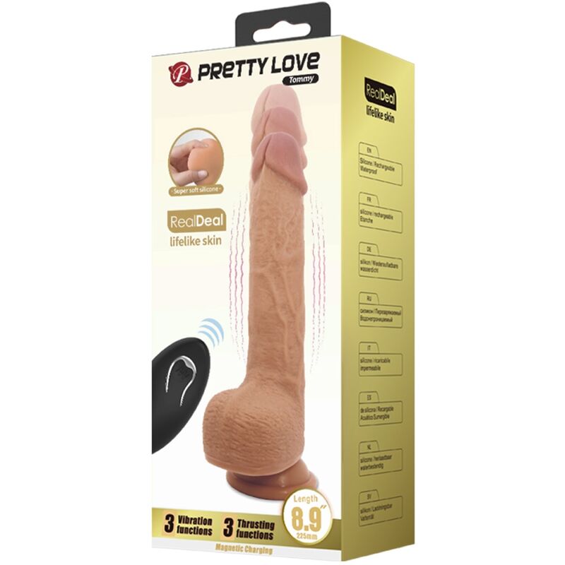 PRETTY LOVE - TOMMY REALISTIC DILDO VIBRATOR 22.5 CM