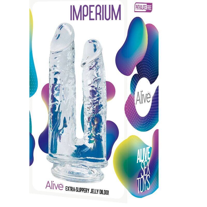 ALIVE - IMPERIUM TRANSPARENT DOUBLE REALISTIC PENIS 12/14 CM