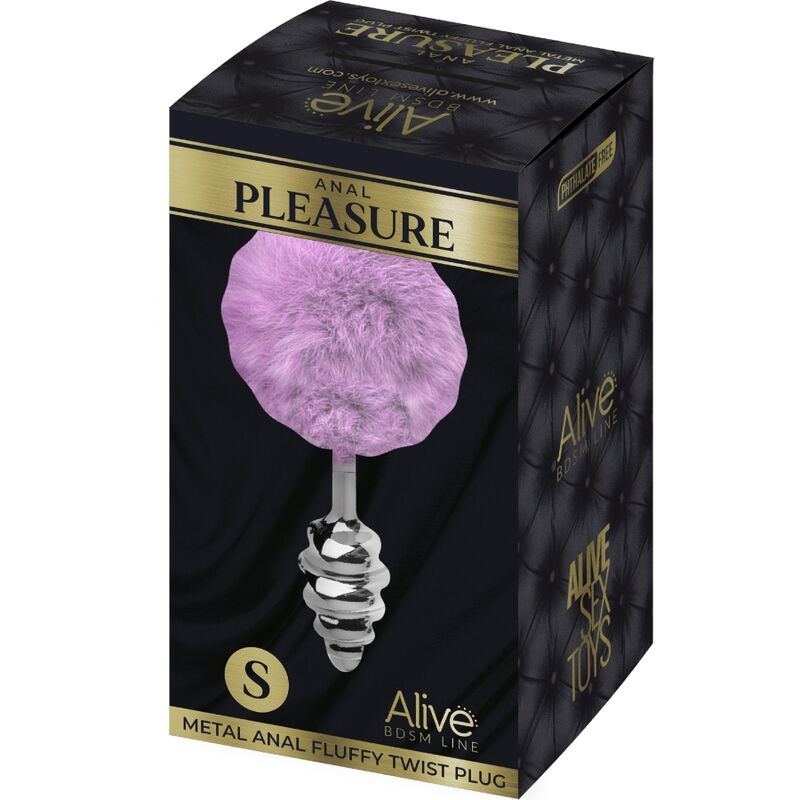 ALIVE - ANAL PLEASURE PLUG SPIRAL METAL POMPON VIOLET SIZE S